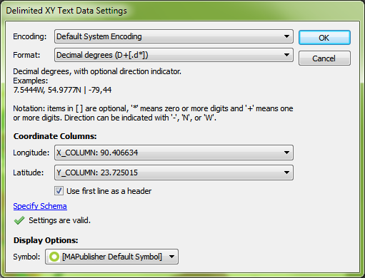 csv correct settings