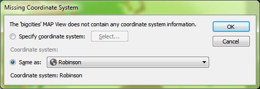 coordinate system undefined