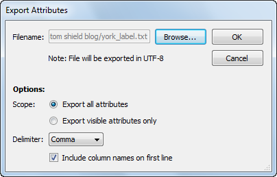 Export map attributes