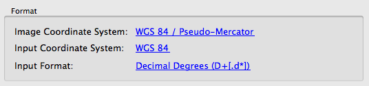 Georeference : Input image coordinate system and input coordinate system 