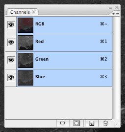 Merge channels result in the Channels panel