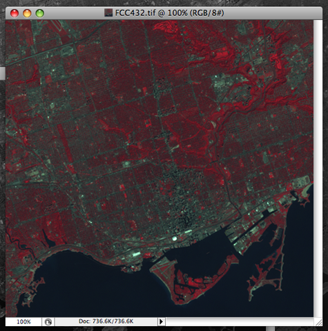 False color composite image produced in the previous blog