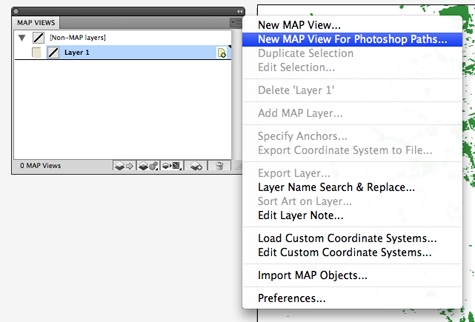 MAP Views option: Create a MAPView from Photoshop path