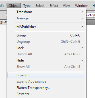 From Adobe Illustrator Menu, Object > Expand
