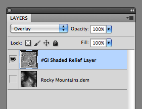 Layers panel after Terrain Shader is applied