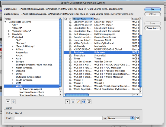 Step 2: Finding the predefined Robinson Projection