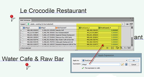 Step 2: Recording the coordinate of the text insertion point from a "good existing text" layer