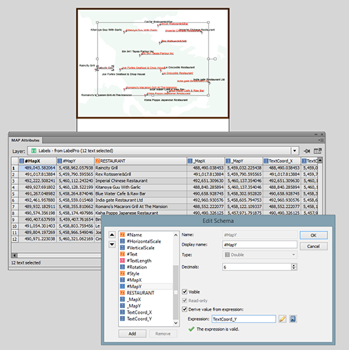 Step 6: Now moving the text objects using the #MapX and #MapY