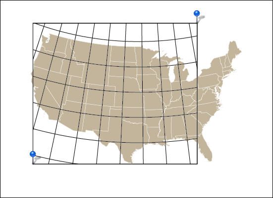 Grid bound extent set to MAP Locations