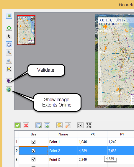Geographic Imager - validating georeferencing accuracy