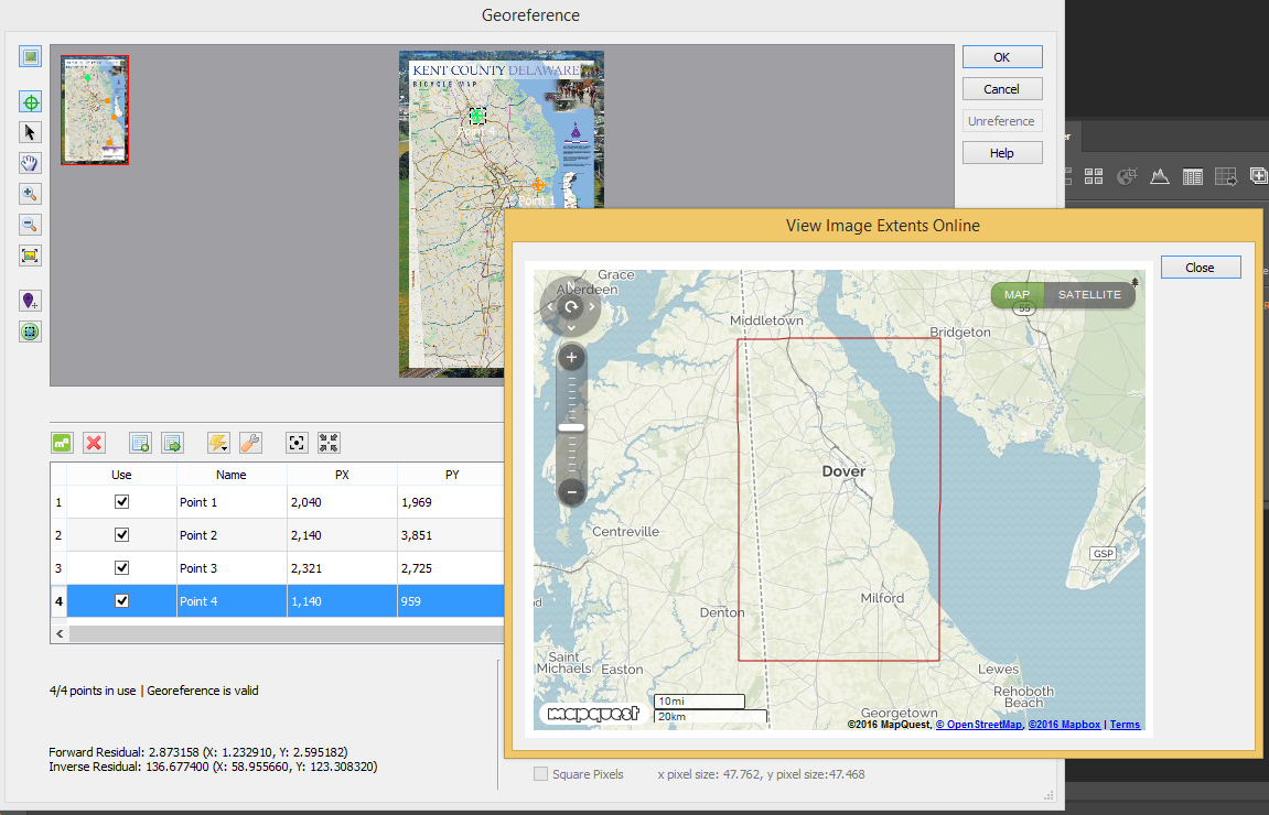 Geographic Imager - Show Image Extents