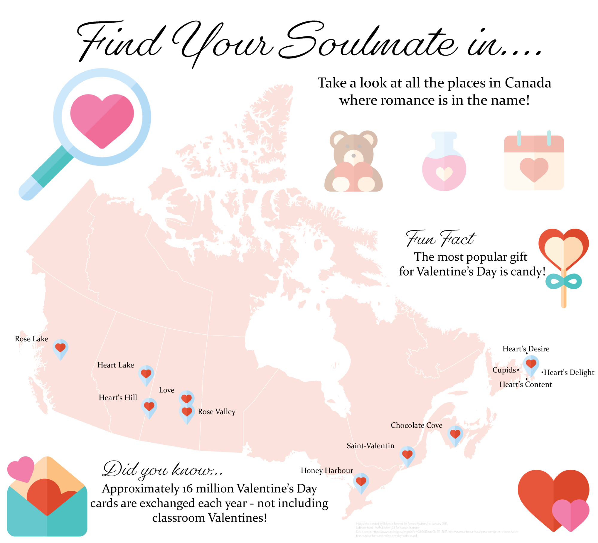 Romantic Places Map made with MAPublisher