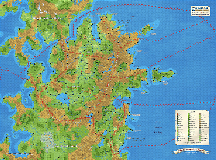 Map of Caldwen