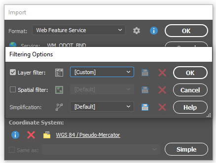 Filtering WFS