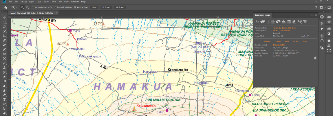Avenza Geographic Imager Integration with Adobe Photoshop