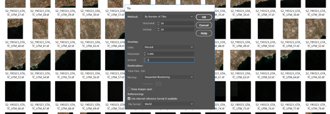 Create tiled images quickly in Photoshop with Geographic Imager