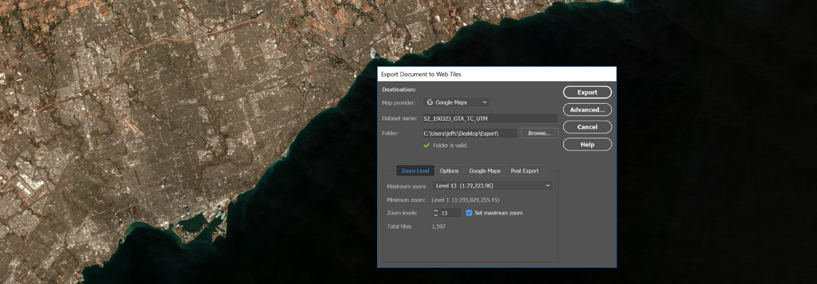 Avenza Geographic Imager - Export to Web Tiles