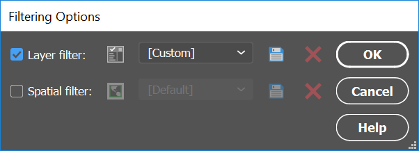 Geographic Imager Filtering Options