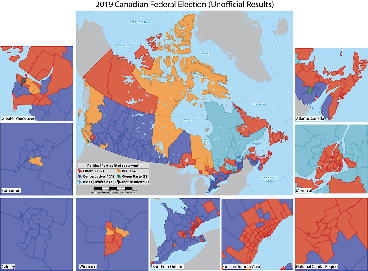 Canada Elections Map by Jeff Cable, Avenza Systems